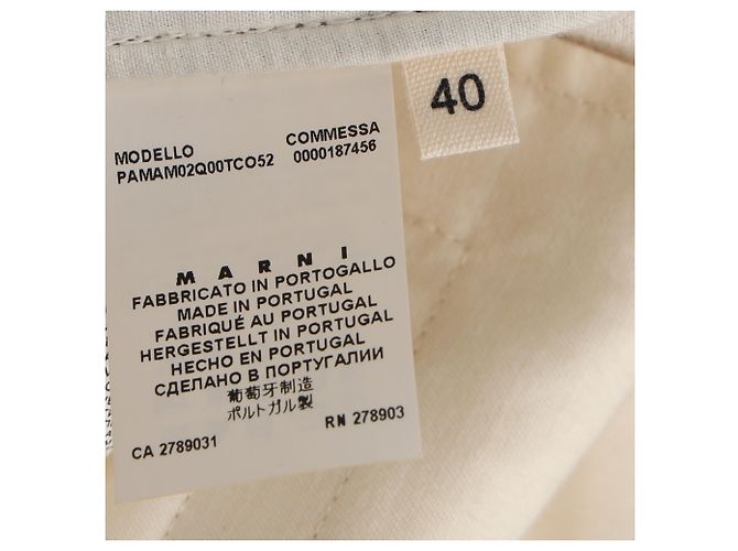 Pantalones cropped Marni en algodón marfil Blanco Crudo - vista 5