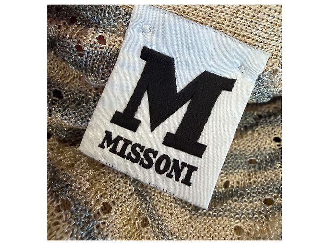 M Missoni Strickjacke mit Chevron-Muster, offene Front, in braunem Polyamid Rot - Ansicht 3
