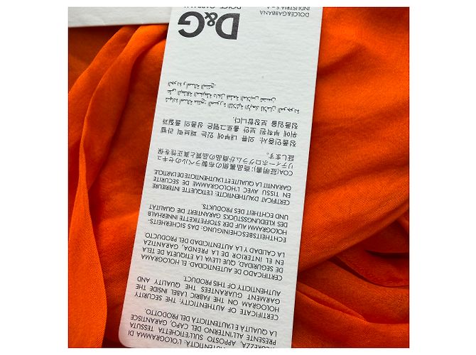 Dolce & Gabbana D&G Bluse mit V-Ausschnitt aus orangefarbenem Chiffon - Ansicht 6