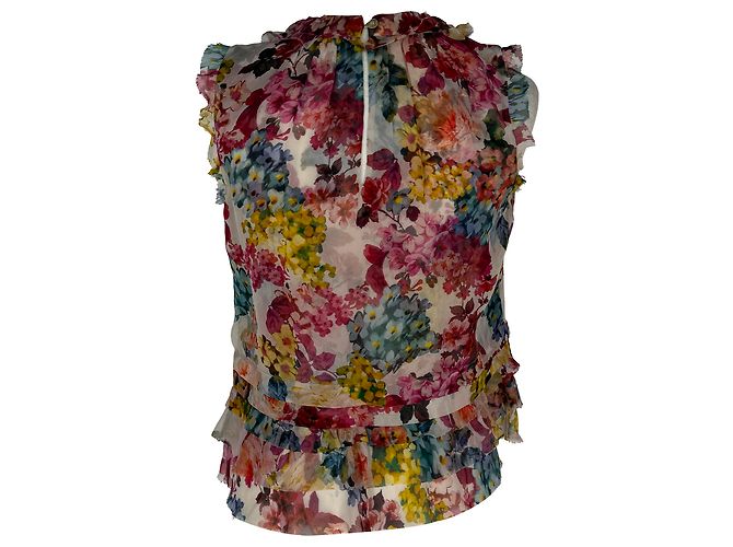 Dolce & Gabbana Blusa in seta multicolore con volant e stampa floreale Dolce Gabbana - vista 3
