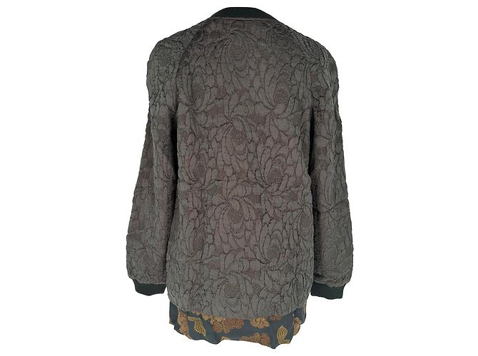 Dries Van Noten Jacquard-Pullover aus brauner Seide - Ansicht 3