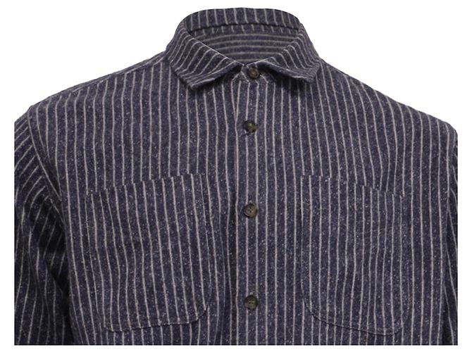 Isabel Marant gestreiftes Button-Down-Hemd aus dunkelblauer Baumwolle Marineblau - Ansicht 2