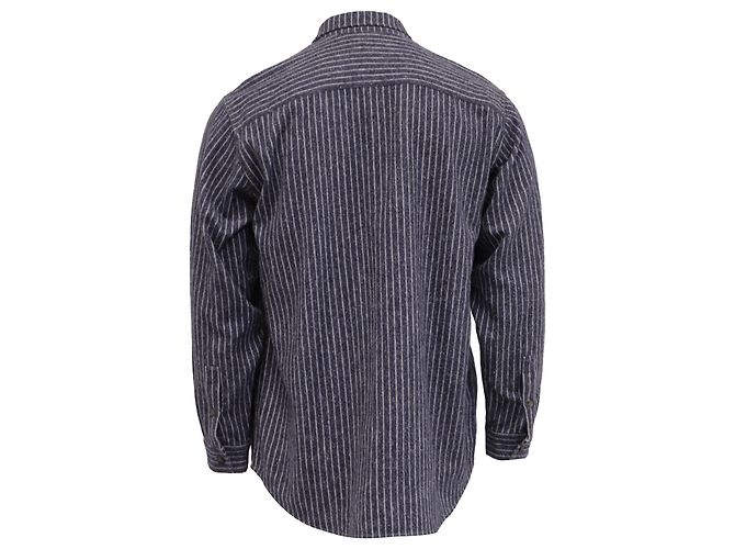 Isabel Marant gestreiftes Button-Down-Hemd aus dunkelblauer Baumwolle Marineblau - Ansicht 4