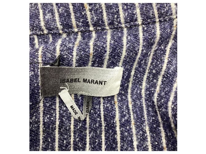 Isabel Marant gestreiftes Button-Down-Hemd aus dunkelblauer Baumwolle Marineblau - Ansicht 5