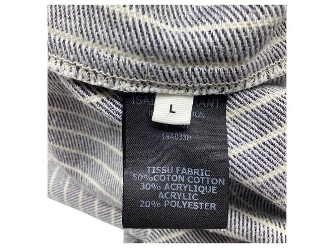 Isabel Marant gestreiftes Button-Down-Hemd aus dunkelblauer Baumwolle Marineblau - Ansicht 6