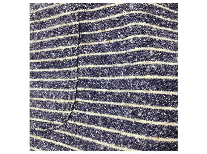 Isabel Marant gestreiftes Button-Down-Hemd aus dunkelblauer Baumwolle Marineblau - Ansicht 8