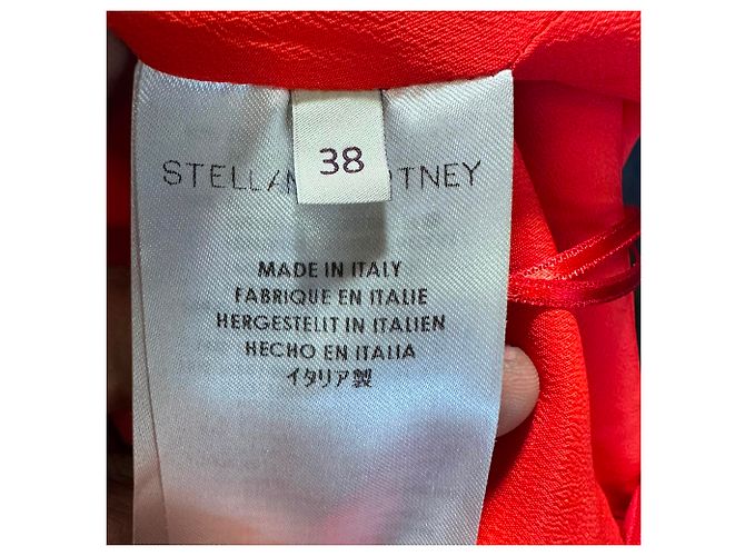 Stella Mc Cartney Vestido maxi halterneck con cinturón Stella Mccartney en rayón rojo Roja - vista 6