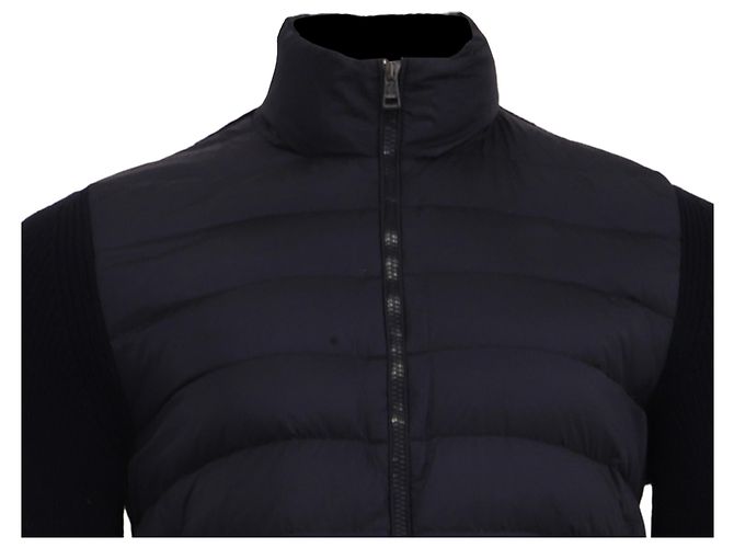 Moncler Strickpullover mit Stepp-Einsätzen aus Polyamid in Navy Blue Blau Marineblau - Ansicht 2