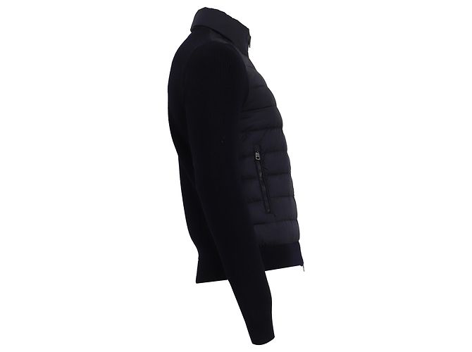 Moncler Strickpullover mit Stepp-Einsätzen aus Polyamid in Navy Blue Blau Marineblau - Ansicht 3