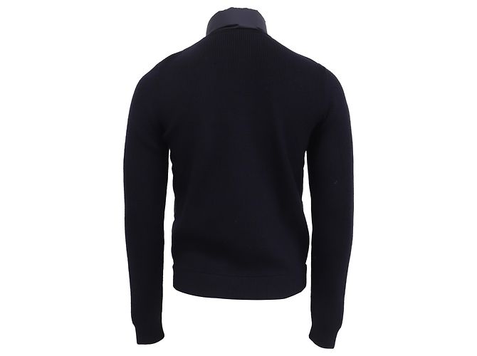 Moncler Strickpullover mit Stepp-Einsätzen aus Polyamid in Navy Blue Blau Marineblau - Ansicht 4