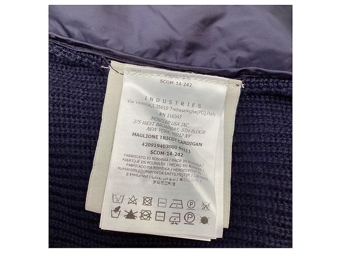 Moncler Strickpullover mit Stepp-Einsätzen aus Polyamid in Navy Blue Blau Marineblau - Ansicht 6