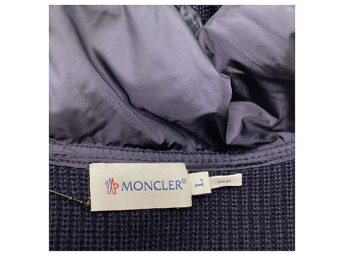 Moncler Strickpullover mit Stepp-Einsätzen aus Polyamid in Navy Blue Blau Marineblau - Ansicht 7