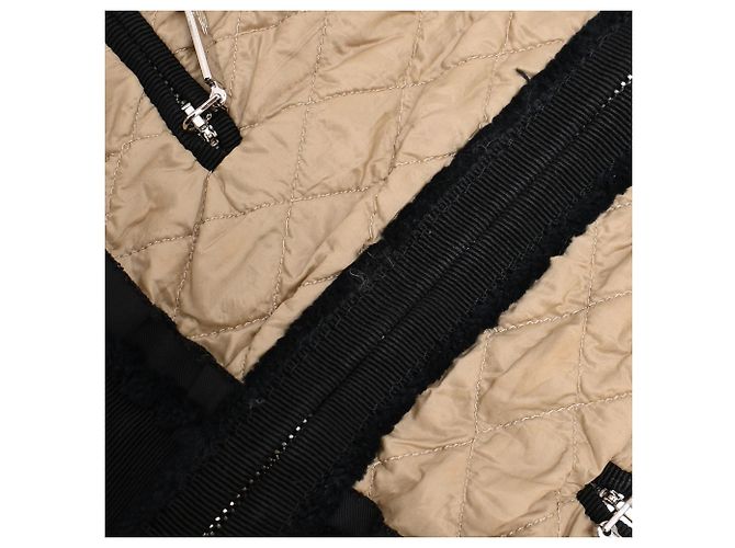 Casaco acolchoado com fecho Moncler com múltiplos bolsos em poliamida bege Preto - vista 12
