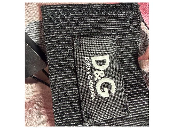 Dolce & Gabbana Blusa D&G de bolinhas com acabamento em renda em seda rosa Marrom - vista 4