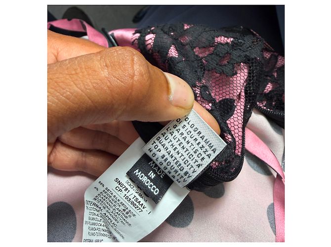 Dolce & Gabbana Blusa D&G de bolinhas com acabamento em renda em seda rosa Marrom - vista 7