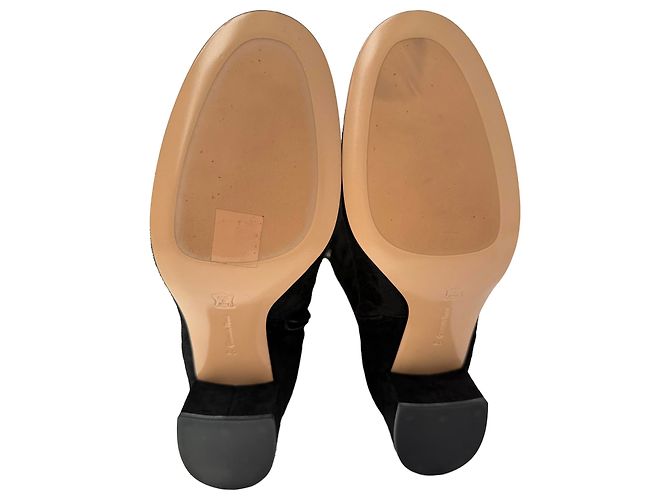 Botas altas de puntera almendrada Gianvito Rossi en ante negro - vista 7