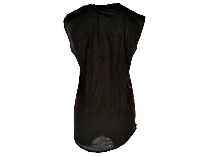 Camiseta sin mangas estampada Balmain en algodón negro - vista 3