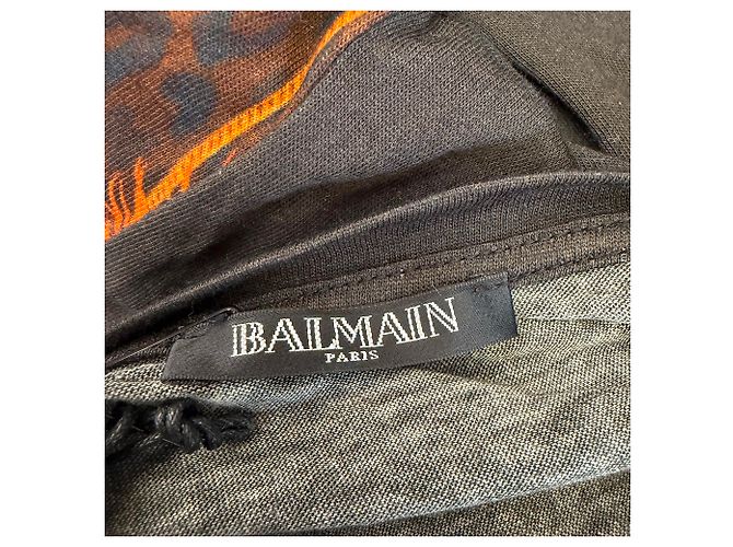 Camiseta sin mangas estampada Balmain en algodón negro - vista 4