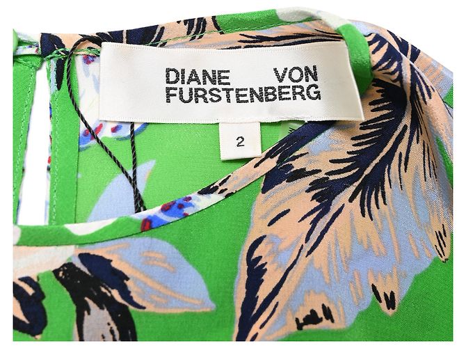 Abito maxi floreale Diane Von Furstenberg in seta multicolore Verde - vista 4
