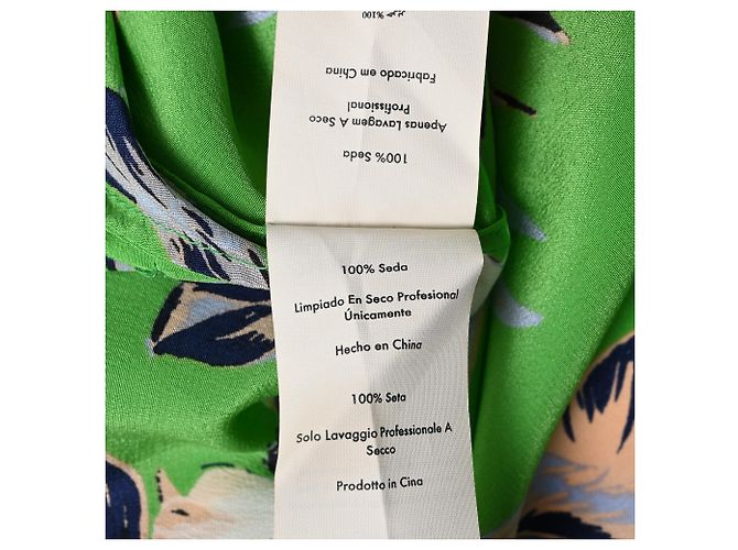 Abito maxi floreale Diane Von Furstenberg in seta multicolore Verde - vista 7