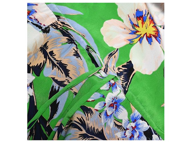 Abito maxi floreale Diane Von Furstenberg in seta multicolore Verde - vista 8