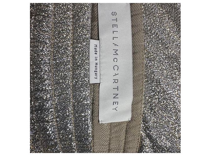 Stella Mc Cartney Stella Mccartney glitzernde Hose mit elastischem Bund aus goldener Seide - Ansicht 3