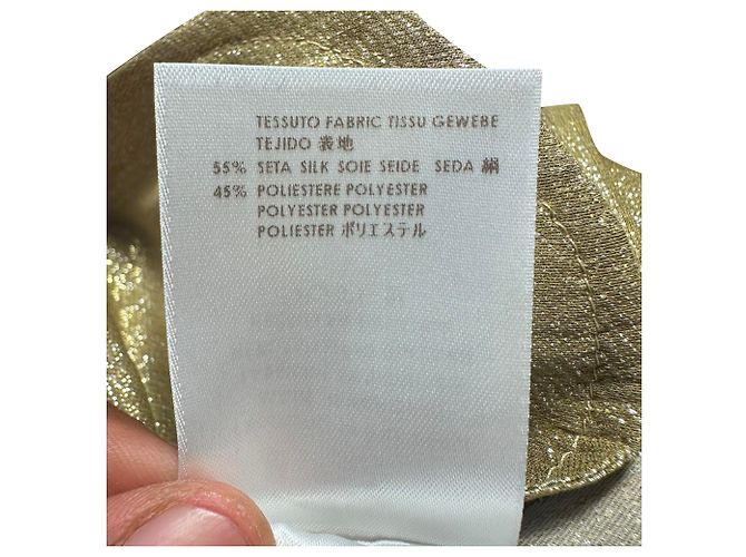 Stella Mc Cartney Stella Mccartney glitzernde Hose mit elastischem Bund aus goldener Seide - Ansicht 5