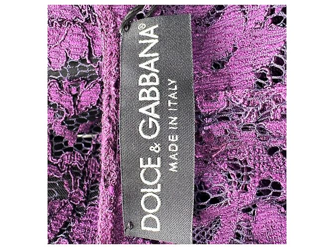 Top de renda sem mangas com decote em V Dolce & Gabbana em viscose violeta Roxo - vista 4
