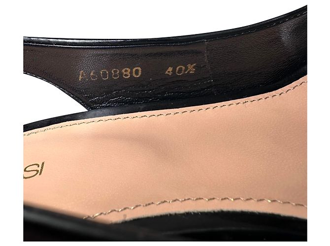 Sapatos slingback peep-toe Sergio Rossi em couro preto - vista 12