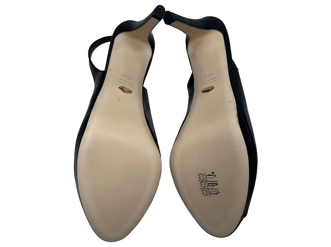Sapatos slingback peep-toe Sergio Rossi em couro preto - vista 8