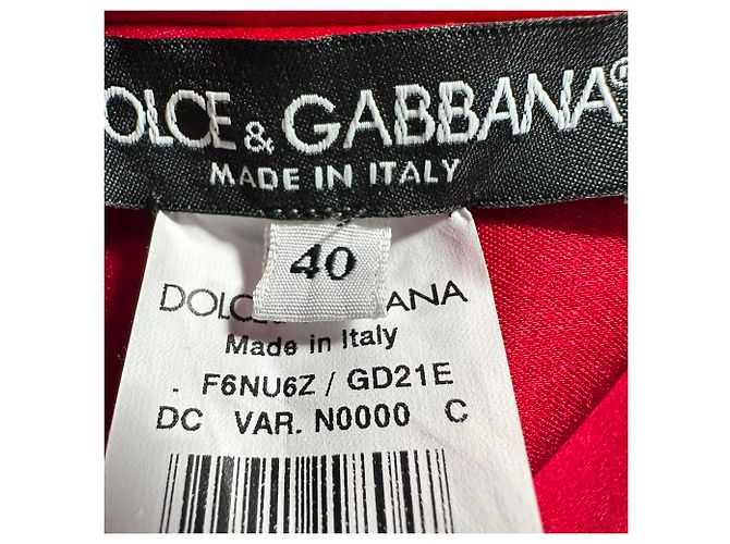Abito con dettagli in pizzo Dolce & Gabbana in poliammide nero e rosso - vista 4