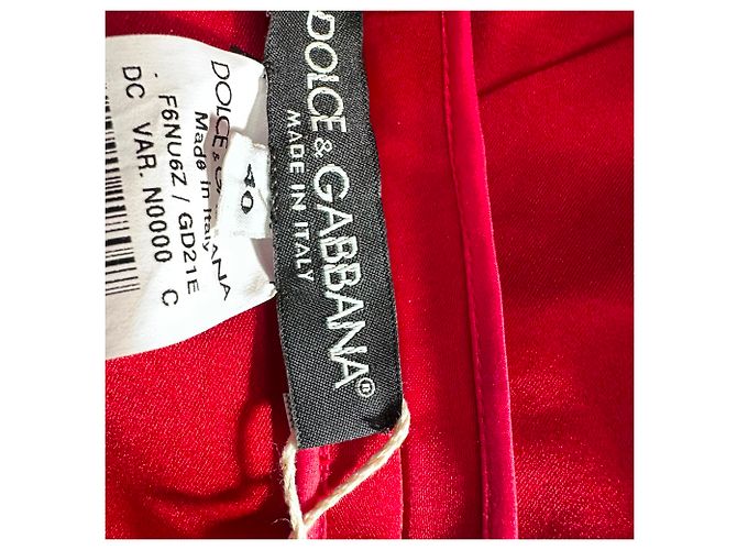 Abito con dettagli in pizzo Dolce & Gabbana in poliammide nero e rosso - vista 5