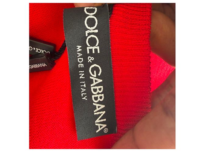 Dolce & Gabbana Kurzarm-Stricktop mit Glyzinien-Print aus roter Seide - Ansicht 4