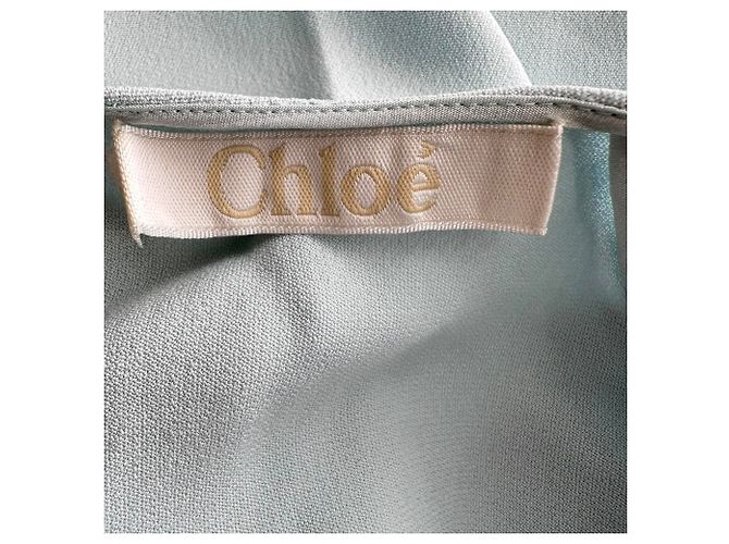 Top sin mangas de cuello redondo Chloé en viscosa azul - vista 2