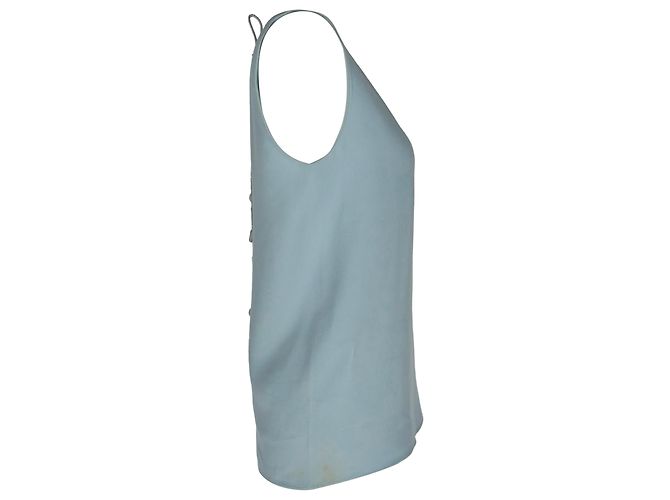 Top sin mangas de cuello redondo Chloé en viscosa azul - vista 3