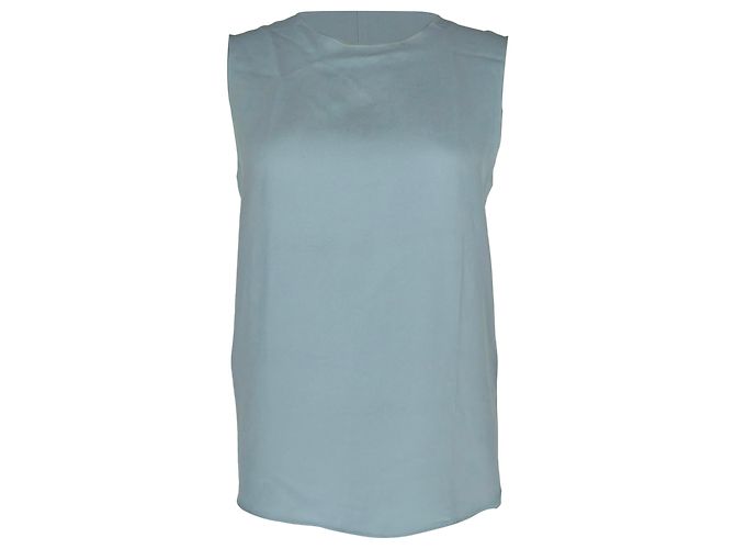 Top sin mangas de cuello redondo Chloé en viscosa azul - vista 4