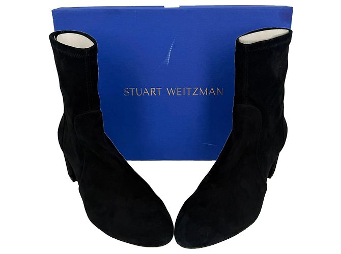 Botines de tacón Stuart Weitzman Yuliana en ante negro - vista 6