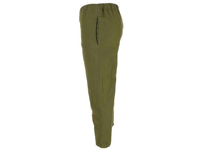 Pantalones cropped Marni con cintura elástica en algodón olive Verde Verde oliva - vista 2
