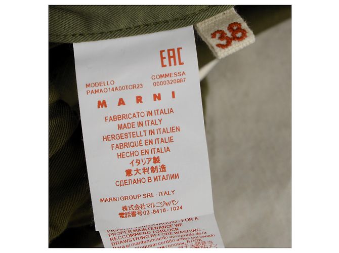 Pantalones cropped Marni con cintura elástica en algodón olive Verde Verde oliva - vista 5