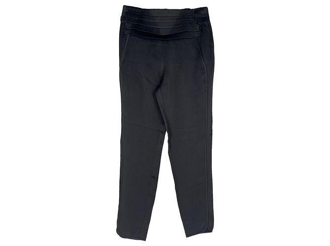 Alexander Wang Hose mit elastischem Bund aus schwarzem Satin - Ansicht 2