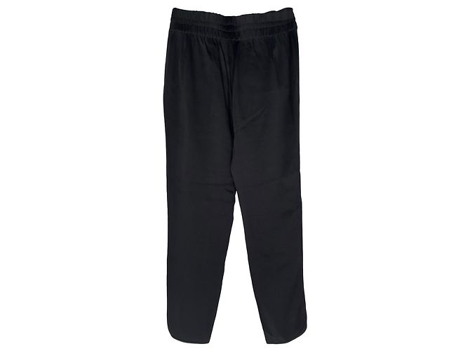 Alexander Wang Hose mit elastischem Bund aus schwarzem Satin - Ansicht 3