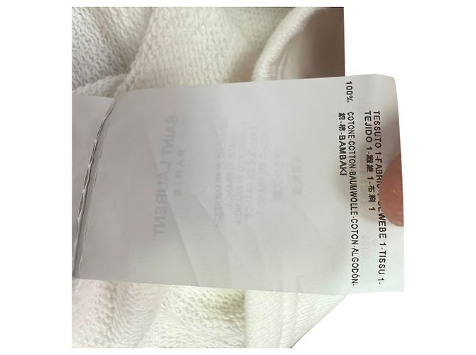 Sudadera corta con cremallera Saint Laurent en algodón blanco Crudo - vista 13