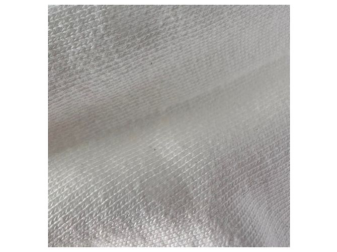 Sudadera corta con cremallera Saint Laurent en algodón blanco Crudo - vista 4