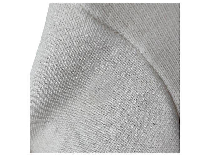 Sudadera corta con cremallera Saint Laurent en algodón blanco Crudo - vista 5