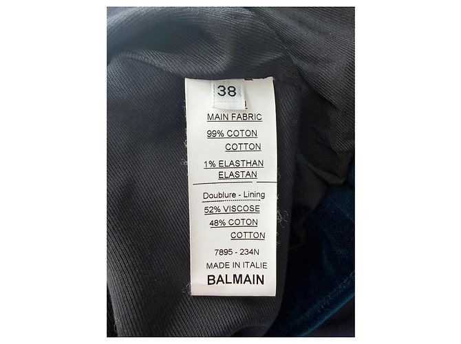 Balmain Gürtler-Blazer aus dunkelblauem Samt Marineblau - Ansicht 13