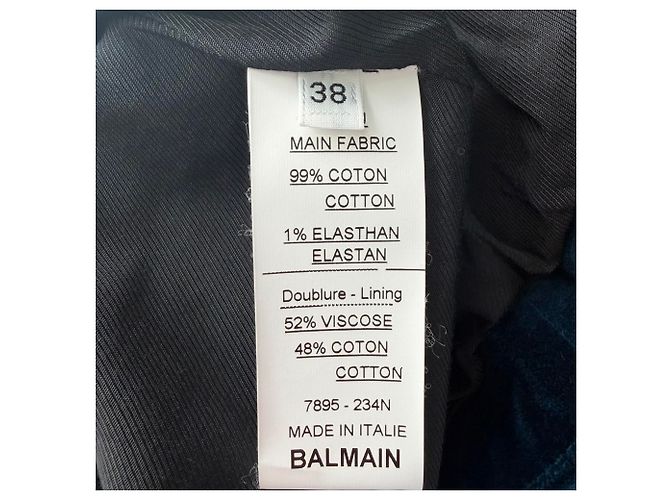 Balmain Gürtler-Blazer aus dunkelblauem Samt Marineblau - Ansicht 14
