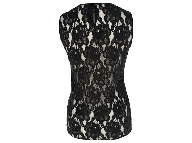 Blouse en dentelle Dolce & Gabbana en coton noir - vue 2