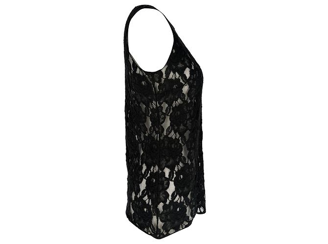 Blouse en dentelle Dolce & Gabbana en coton noir - vue 3