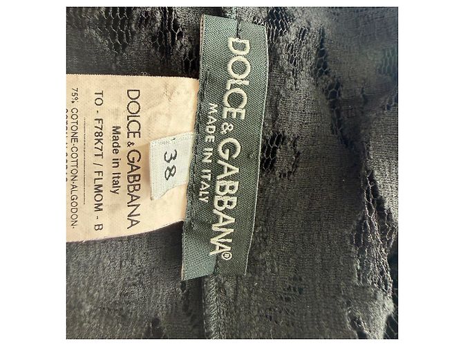 Blouse en dentelle Dolce & Gabbana en coton noir - vue 5