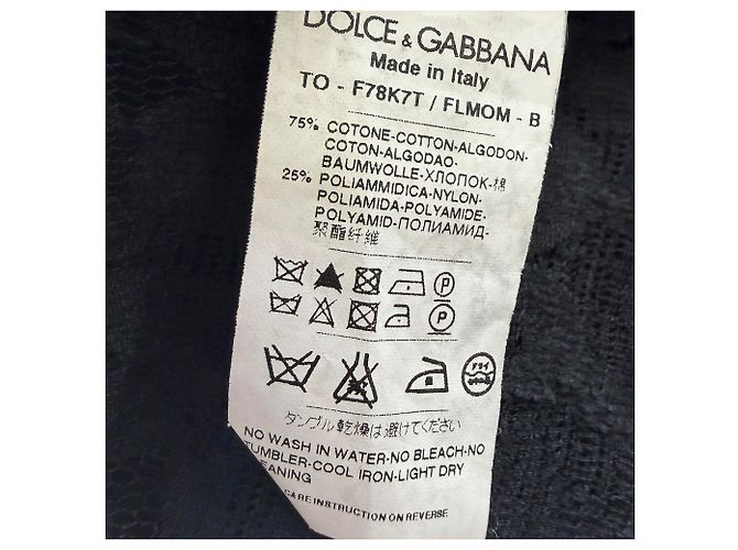 Blouse en dentelle Dolce & Gabbana en coton noir - vue 6